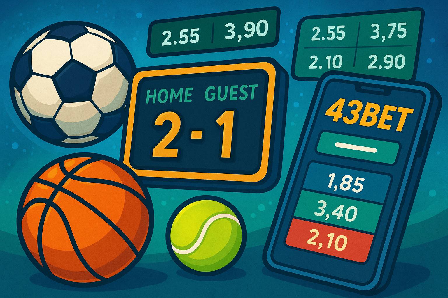 Aposte em apostas esportivas no cassino online 43BET